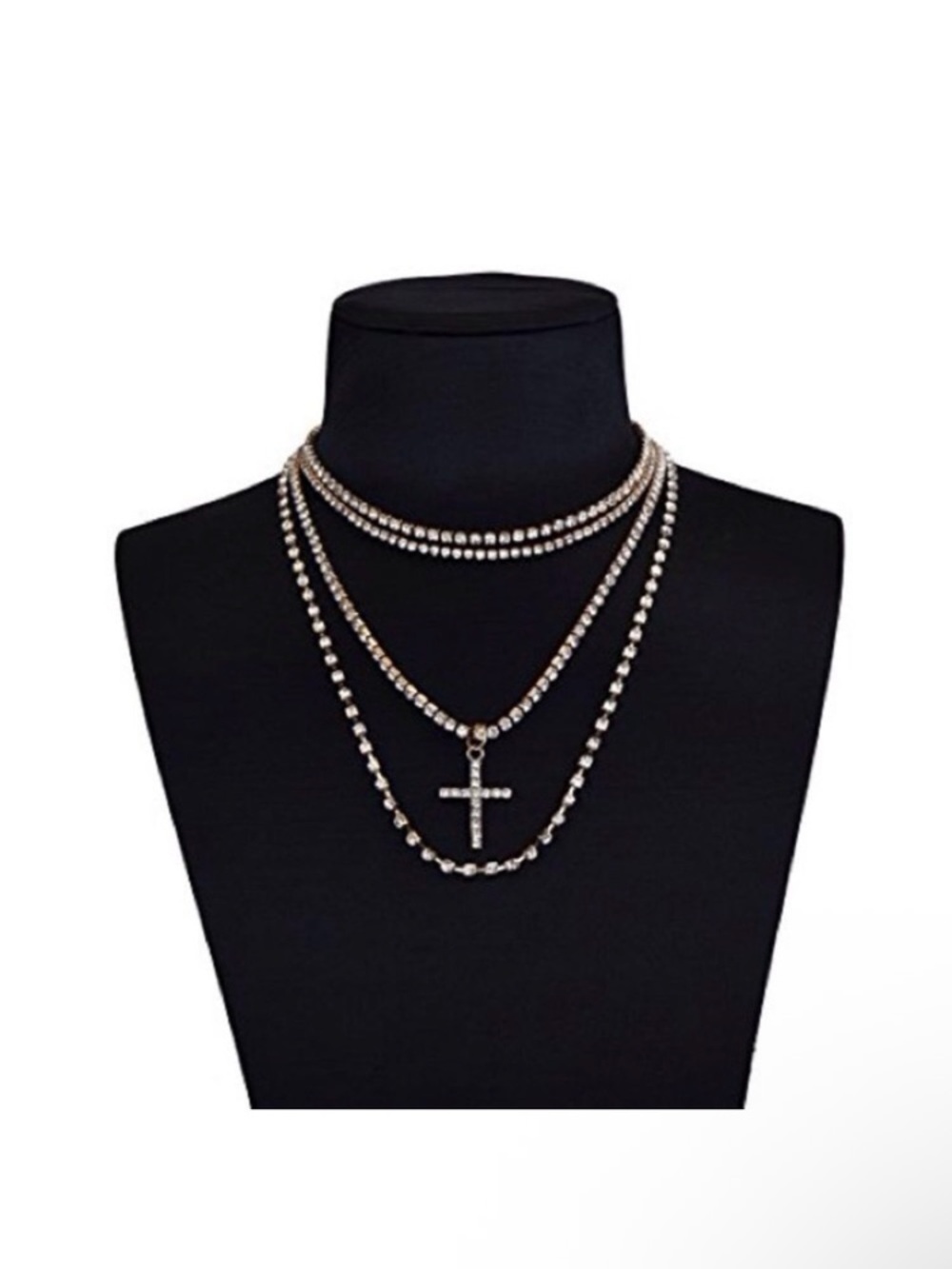 Style Retro Women's Rhinestone 4 Layered Necklaces